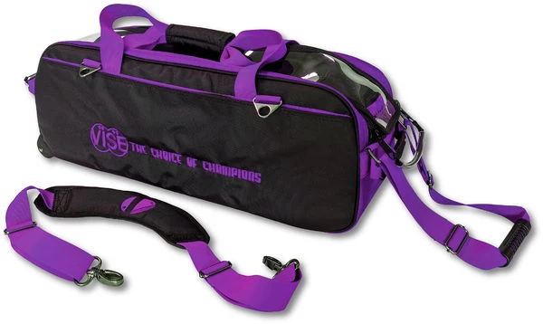Vise 3 Ball Clear Top Roller/Tote Black/Purple 1 Vise 3 Ball Clear Top Roller/Tote Black/Purple